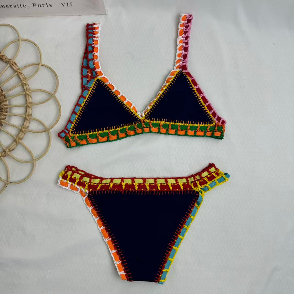 Two-Piece Colorful Bikini With Contrast Trim PinTow