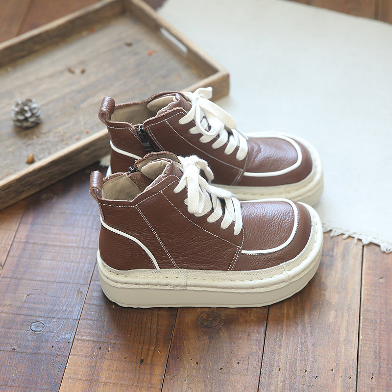 Women Retro Autumn Winter Causal Platform Boots Newgew Shoes