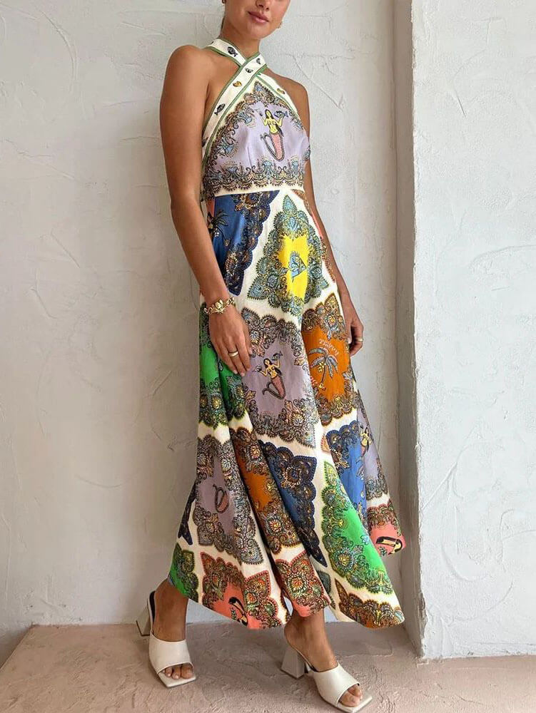 Paisley Satin Floral Maxi Dress Newgew Dresses