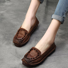 Women Cowhide Handmade Soft Casual Shoes Newgew Shoes