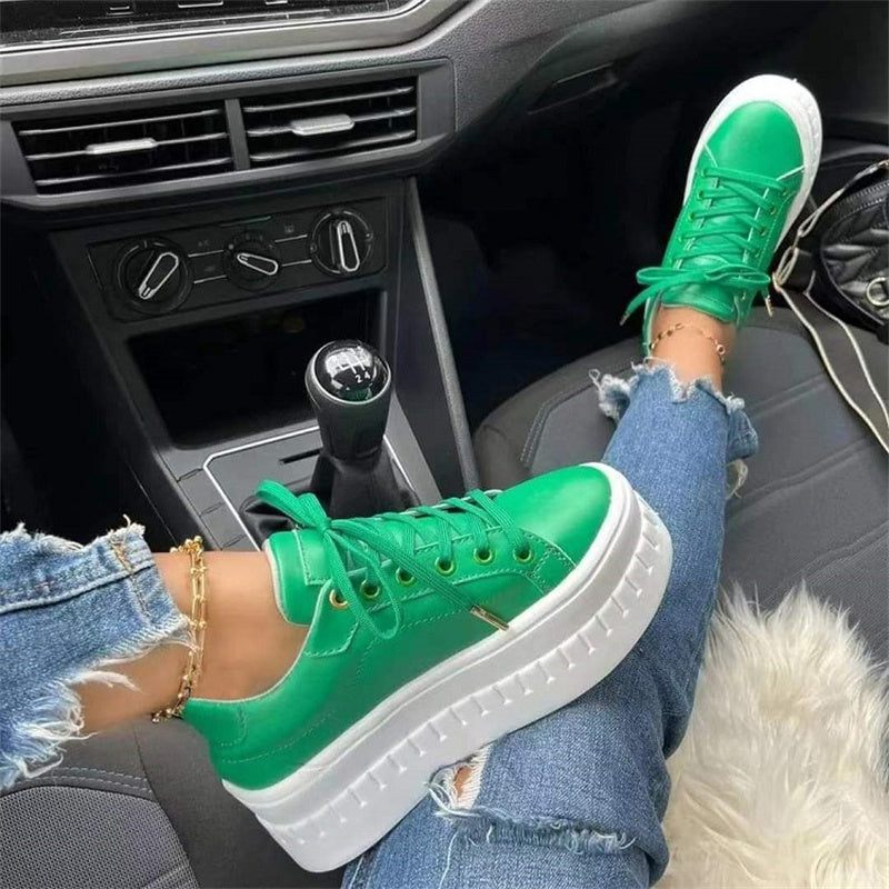 Fashion Casual Patchwork Frenulum Solid Color Round Comfortable Flats Shoes NewGew