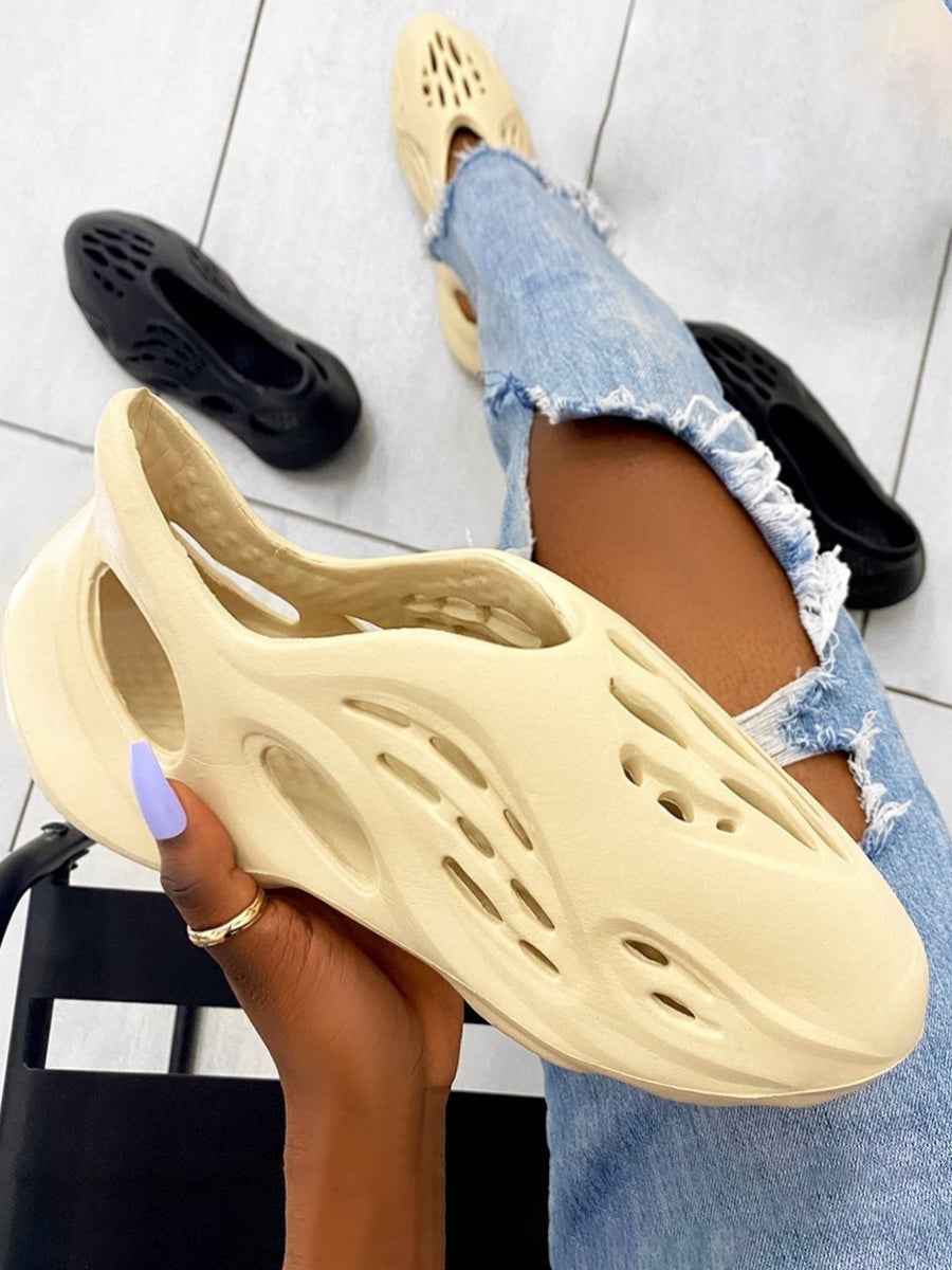 Solid Anti-skid Hollow-out Flat Shoes NewGew
