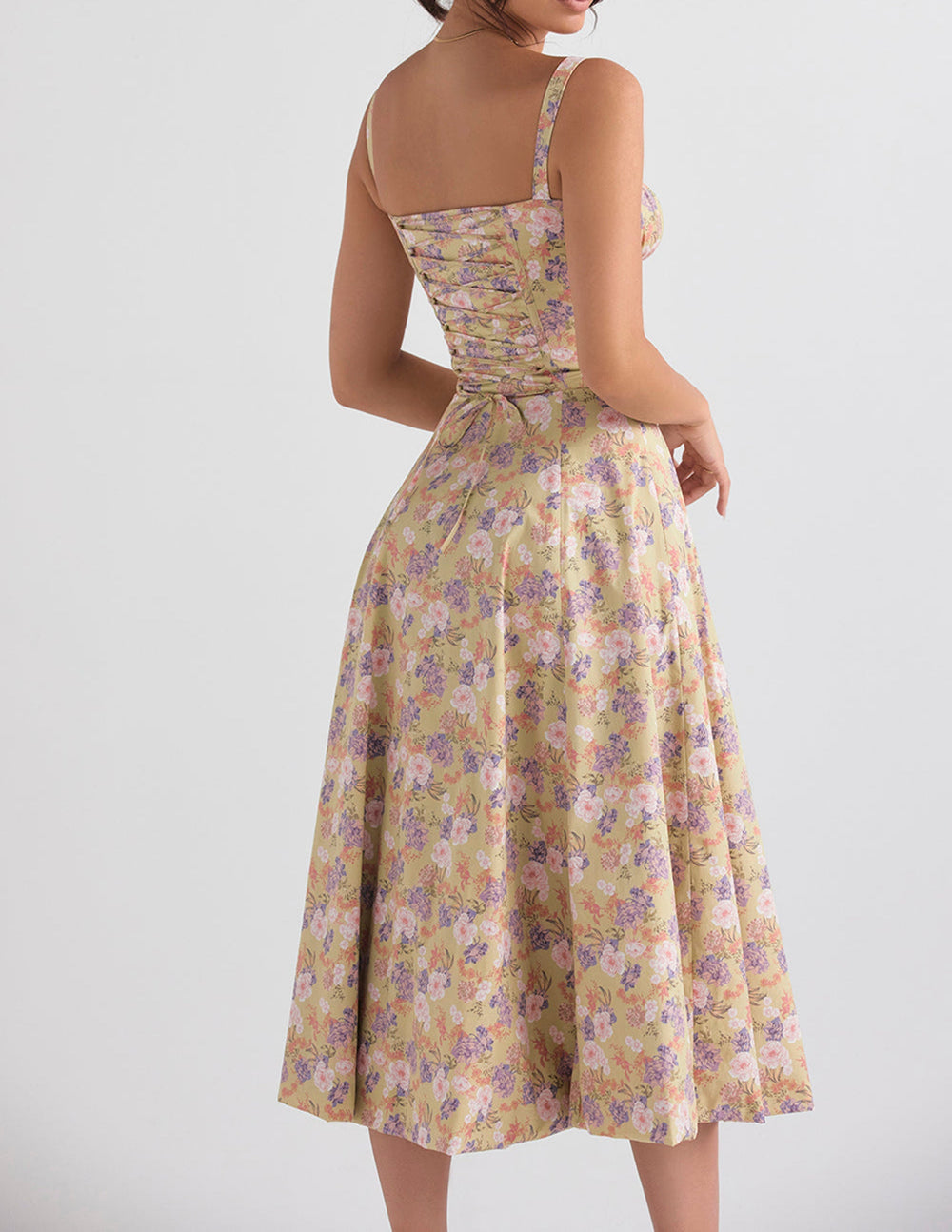 Rose Print Herringbone Slip Dress Newgew Dresses