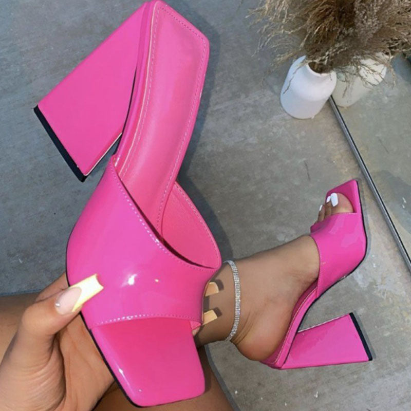 Fashion Casual Patchwork Solid Color Square Out Door Wedges Shoes NewGew