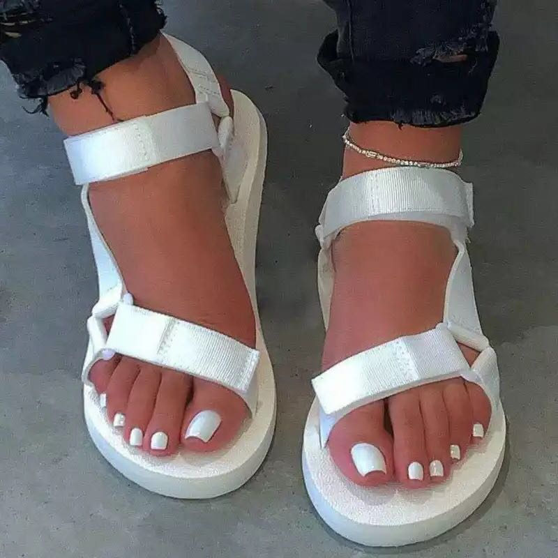 Fashion Casual Patchwork Solid Color Comfortable Flat Sandals NewGew