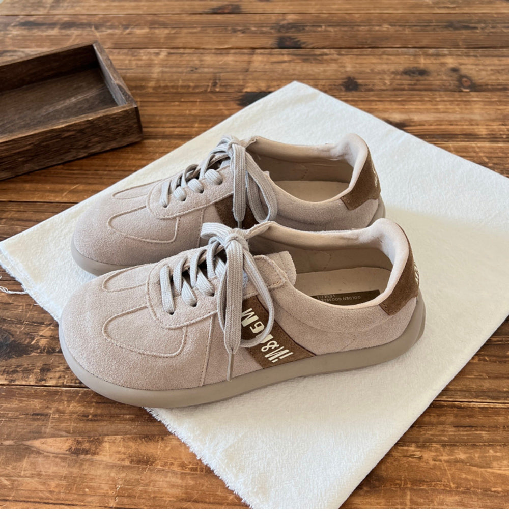 Women Retro Leather Soft Flat Casual Training Shoes Newgew Shoes