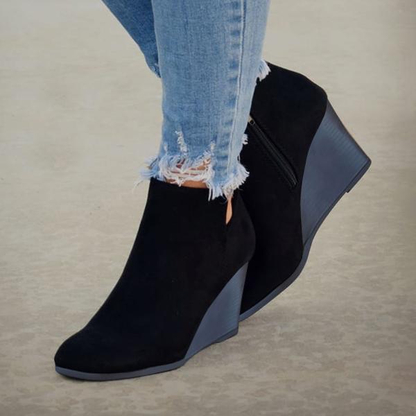 Side Slit Wedge Booties NewGew
