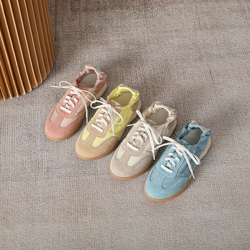 Women Patchwork Leather Comfort Soft Casual Shoes Newgew Shoes