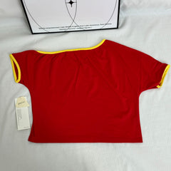 Stitched Diamond Lettered Fitted Top PinTow