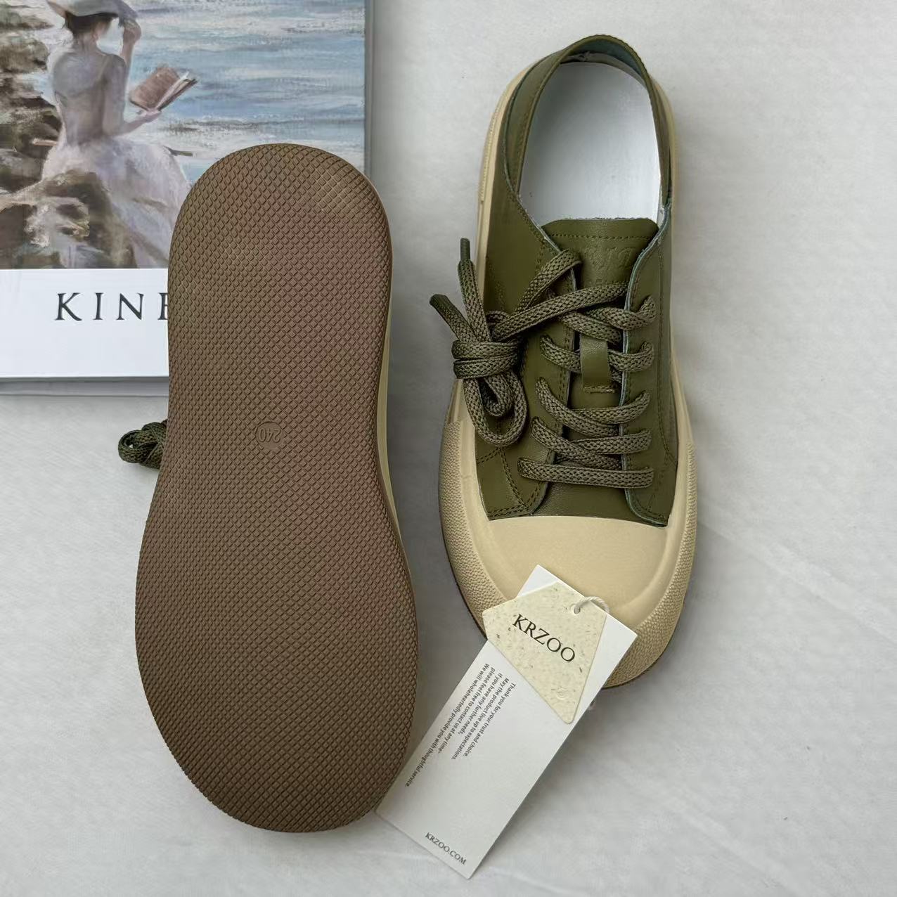 Green Chunky-Soled Casual Shoes PinTow