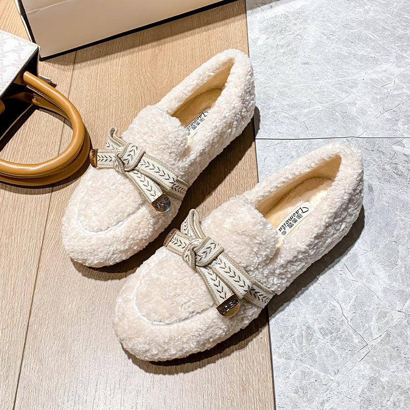 Women Fashion Casual Soft Flat Fur Shoes Newgew Shoes