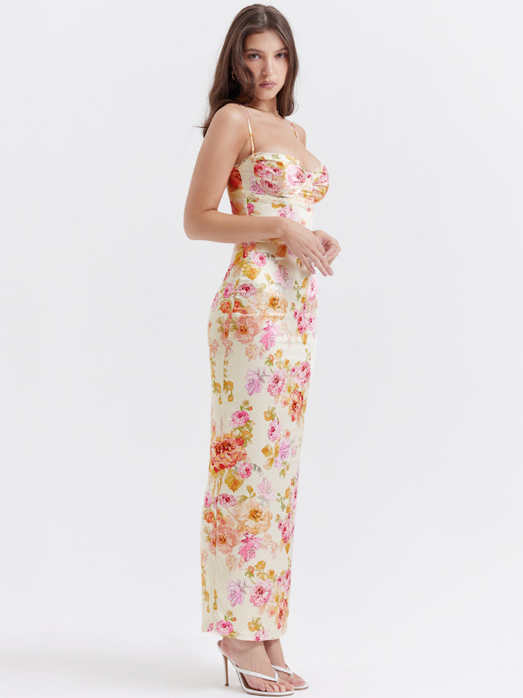 Ivory Floral Maxi Dress Newgew Dresses