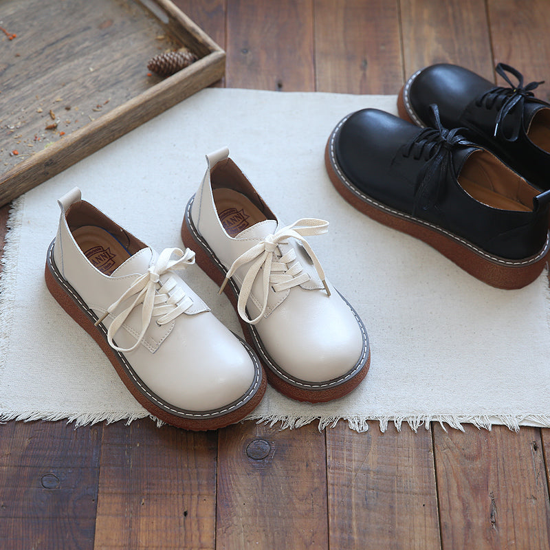 Women Solid Leather Casual Shoes Newgew Shoes