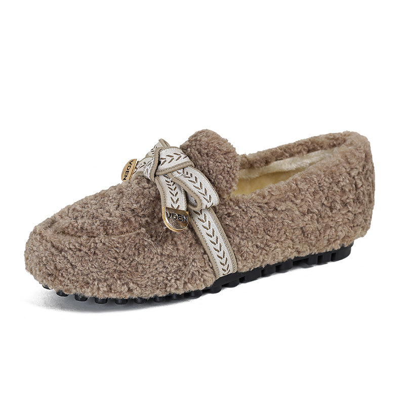 Women Fashion Casual Soft Flat Fur Shoes Newgew Shoes