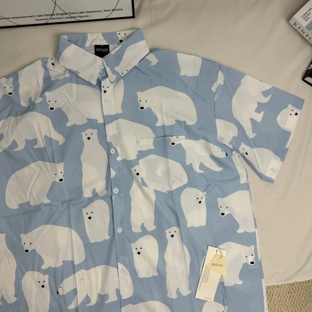 Short-Sleeved Shirt With All-Over Cartoon Print PinTow