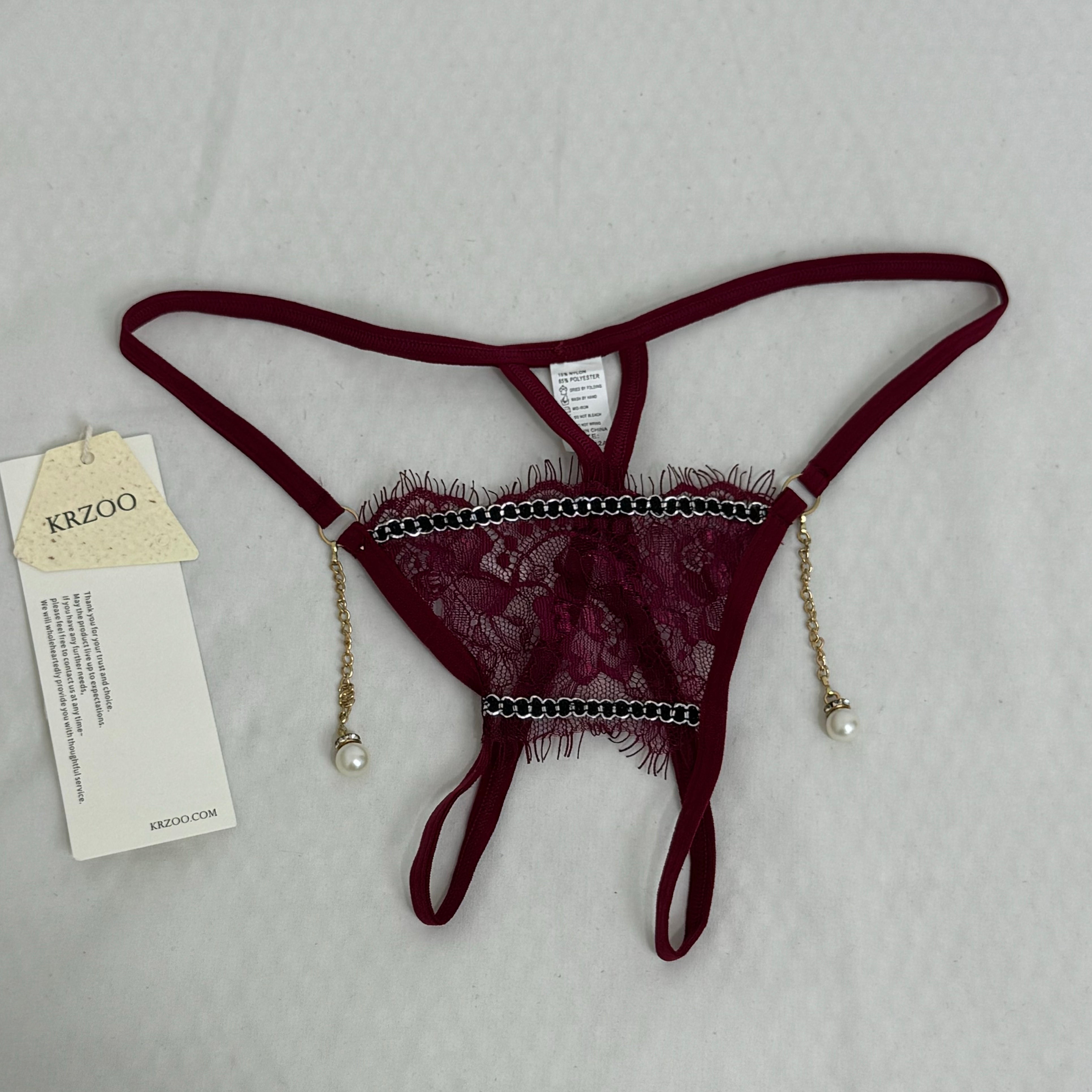 Lace European And American Style Low-Waisted Thongs PinTow