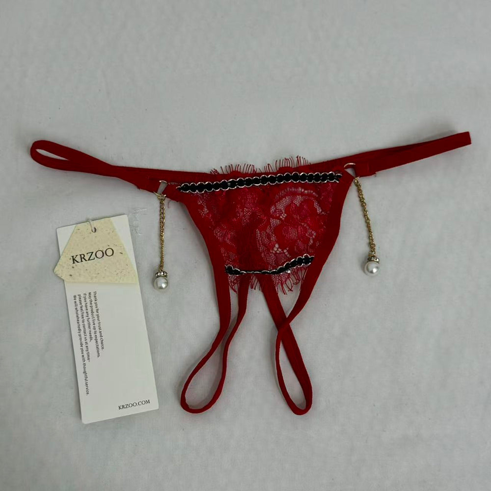 Lace European And American Style Low-Waisted Thongs PinTow
