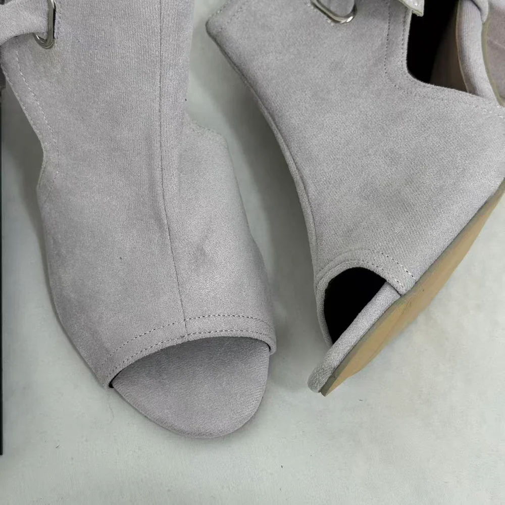 Side-Cutout Lace-Up Block-Heel Sandals PinTow