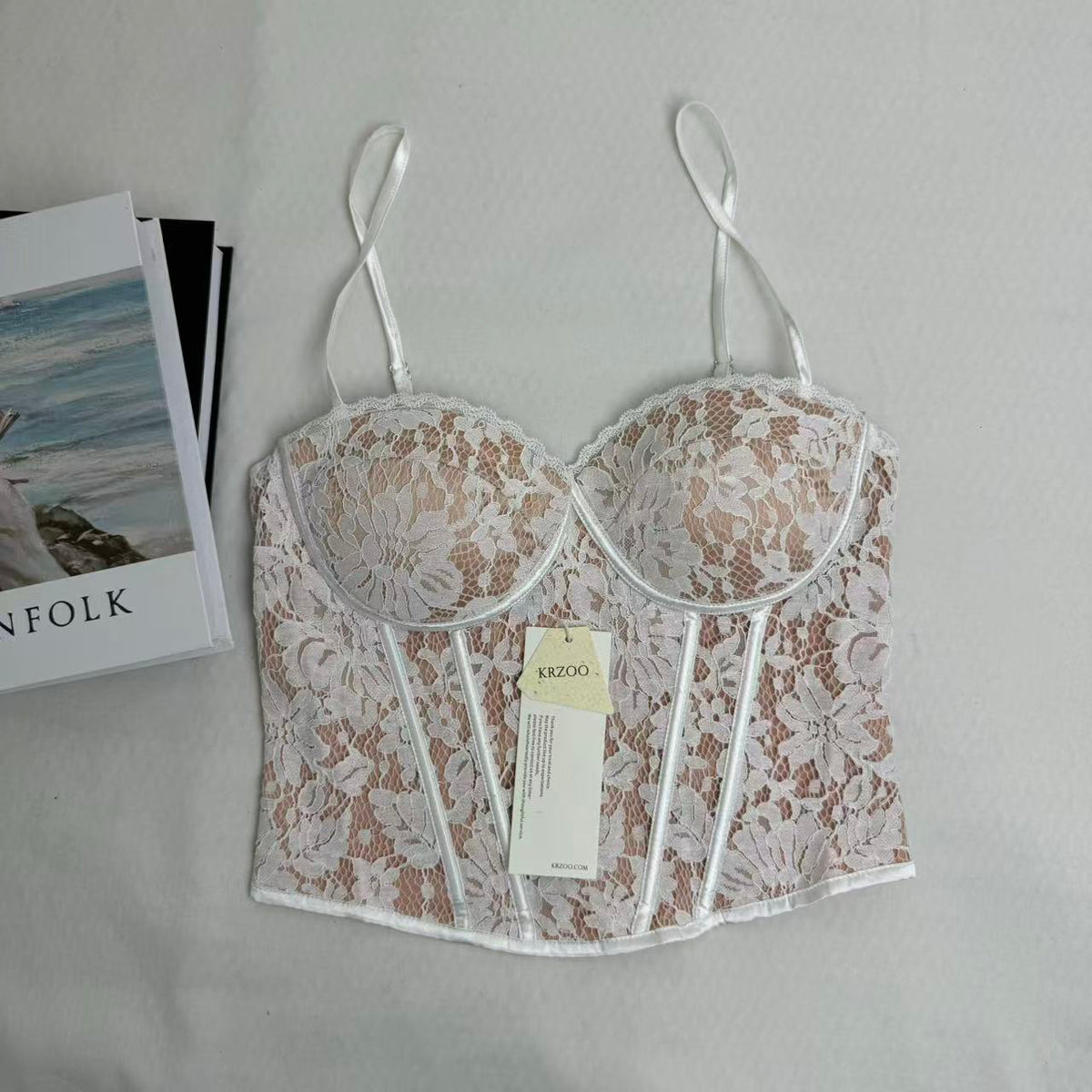 Lace Inner Layer Push-Up Fishtail Bra PinTow