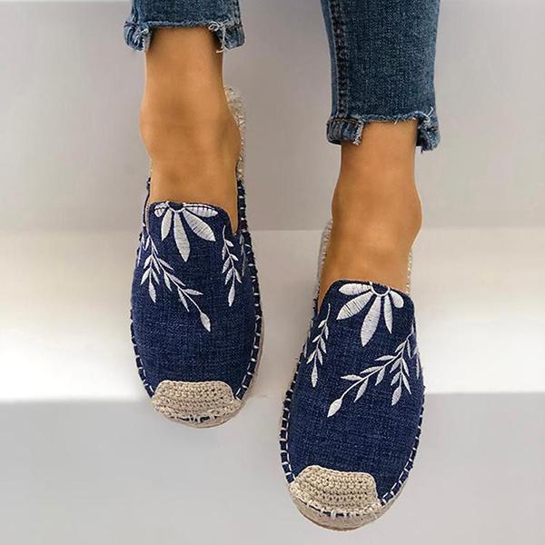 Fashion Embroidered Espadrille Flat Slippers NewGew