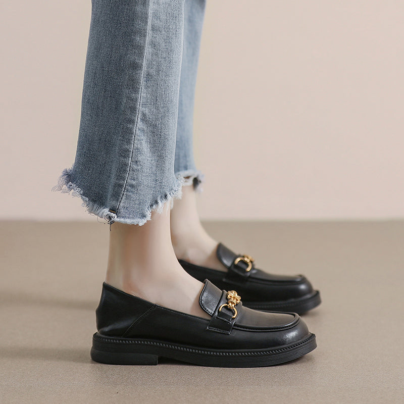Women Retro Casual Soft Microfiber Leather Loafers Newgew Shoes