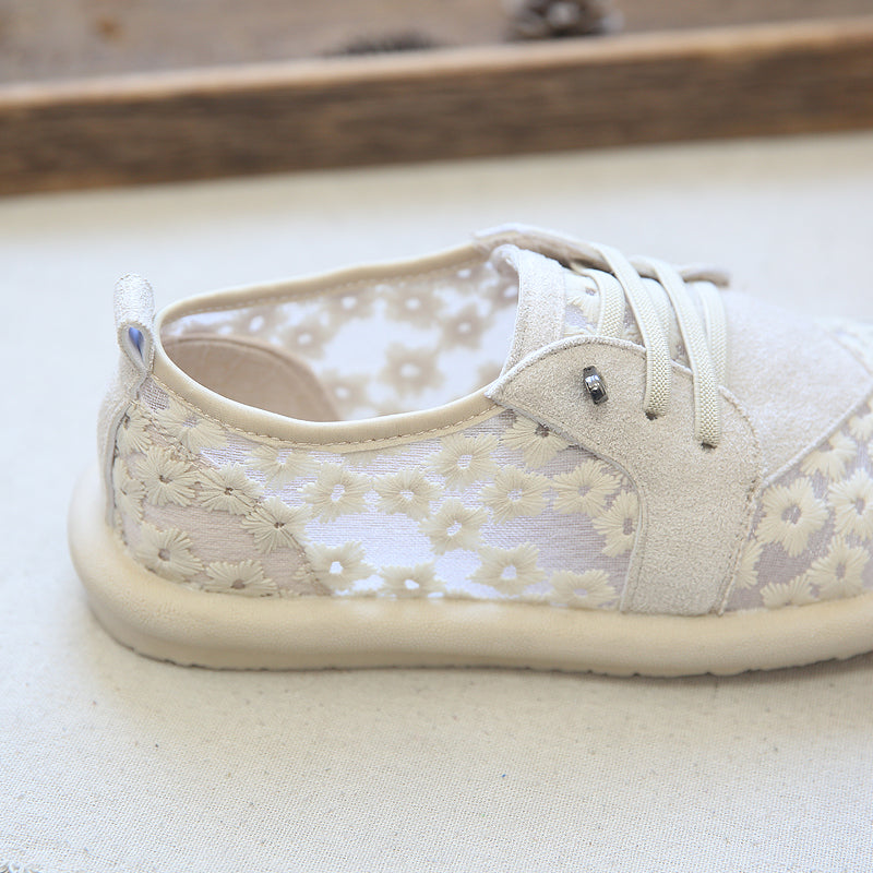 Women Retro Summer Canvas Mesh Casual Shoes Newgew Shoes