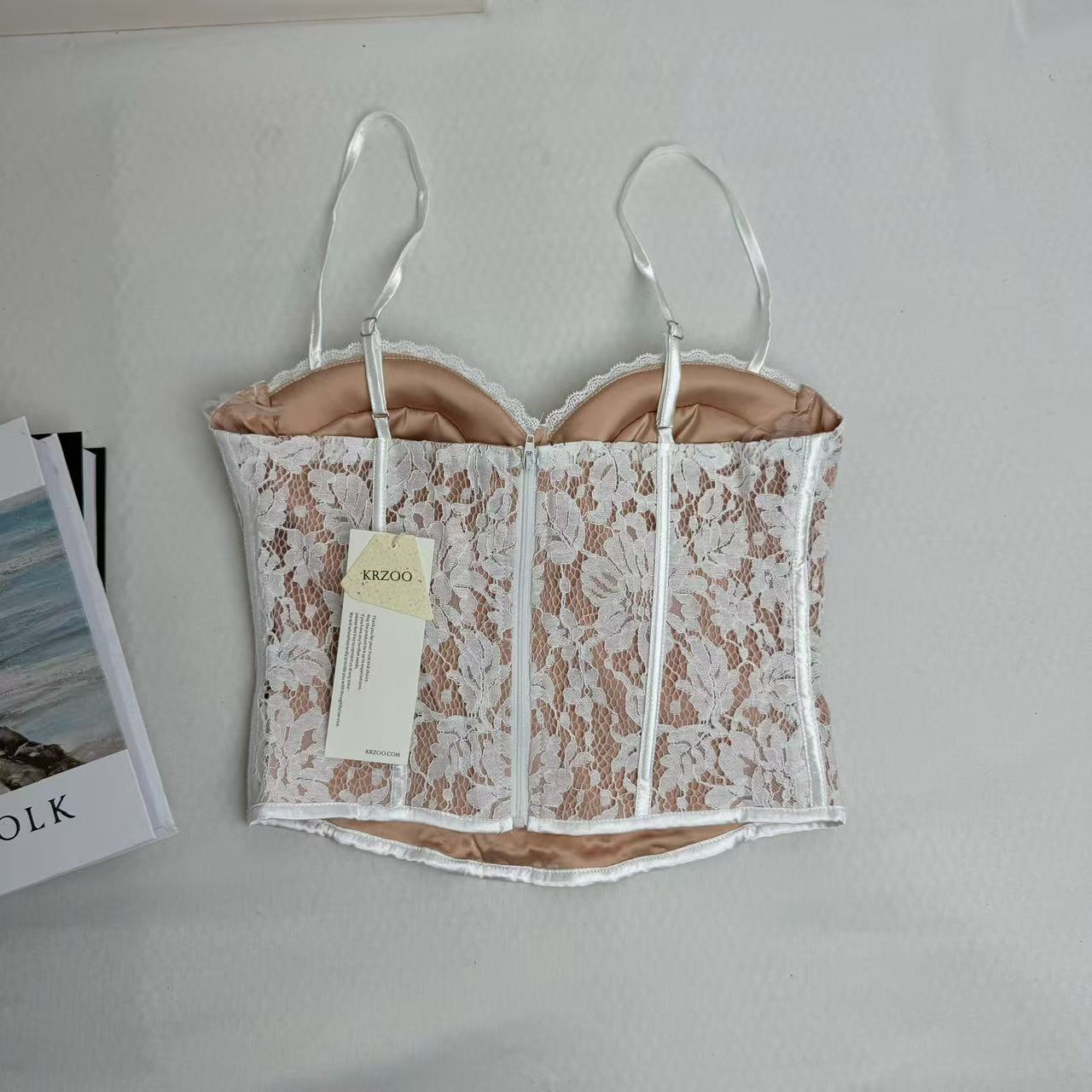 Lace Inner Layer Push-Up Fishtail Bra PinTow