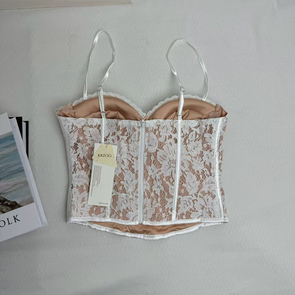 Lace Inner Layer Push-Up Fishtail Bra PinTow
