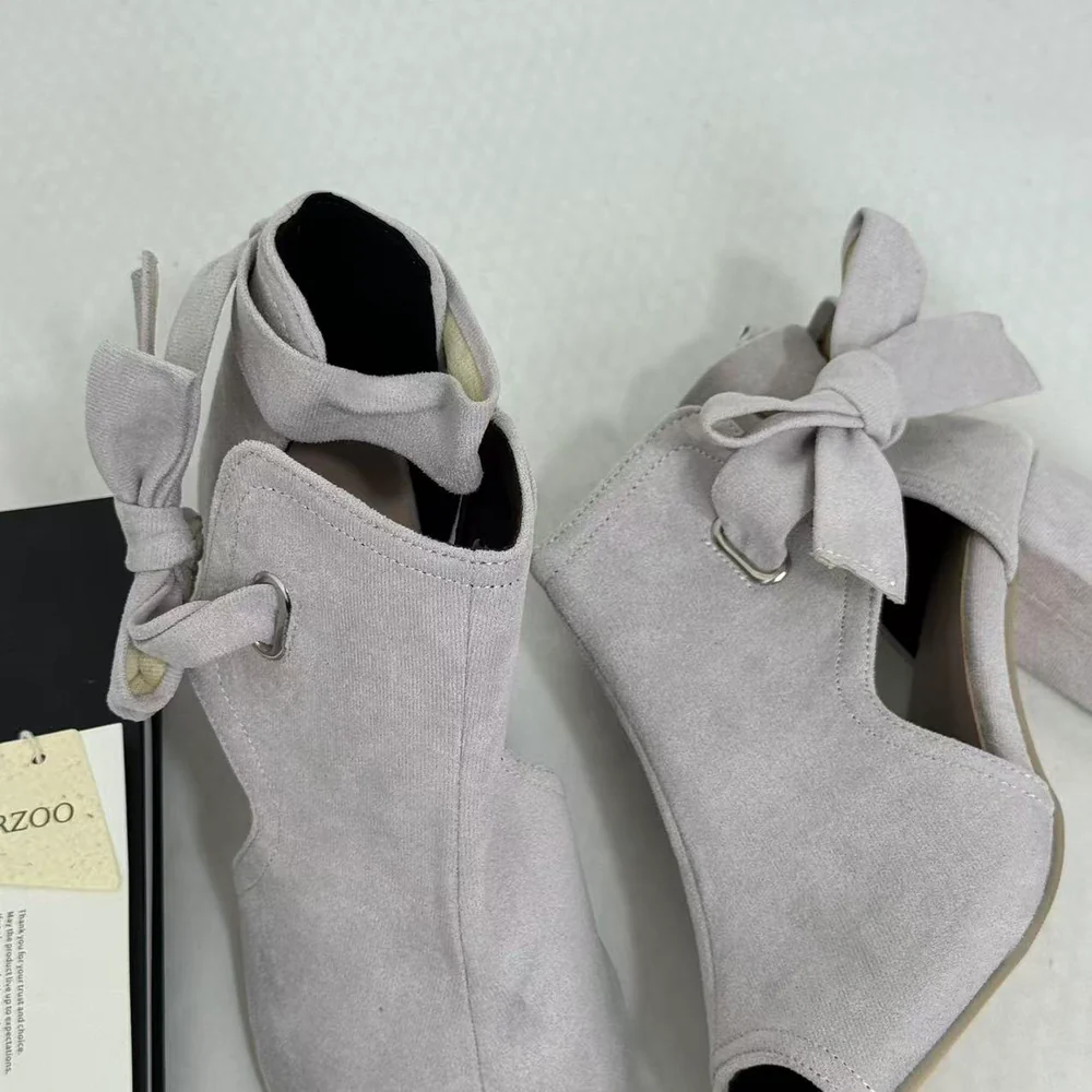 Side-Cutout Lace-Up Block-Heel Sandals PinTow