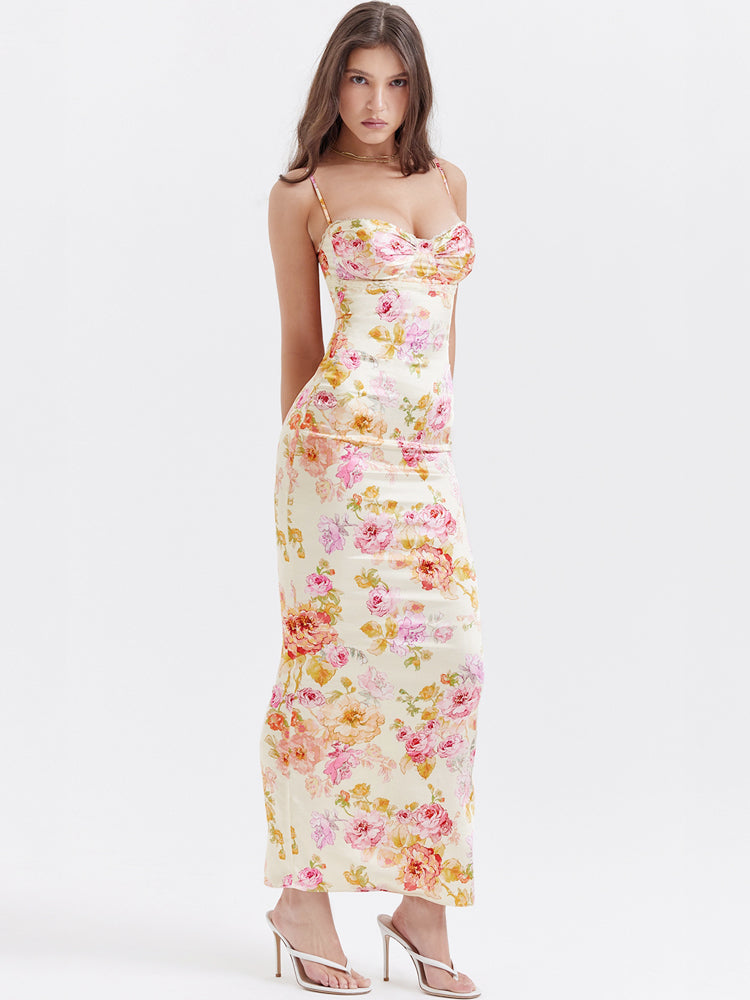 Ivory Floral Maxi Dress Newgew Dresses