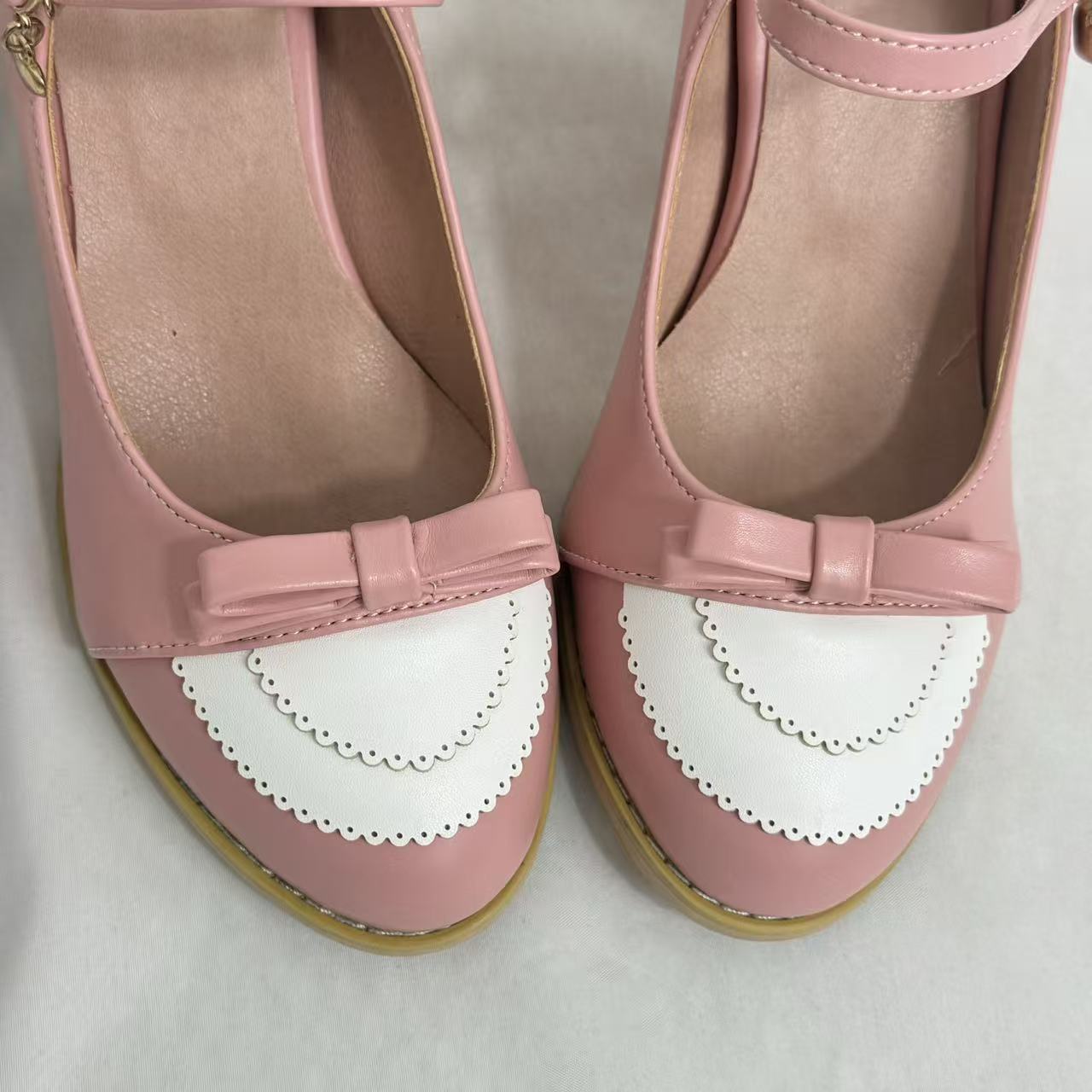 Color-Block Burnout T-Strap Sandals PinTow
