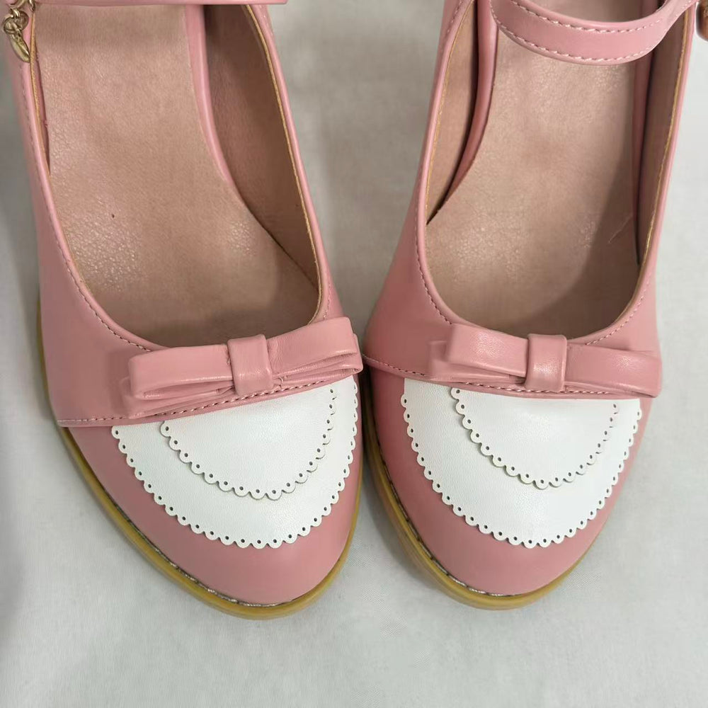 Color-Block Burnout T-Strap Sandals PinTow