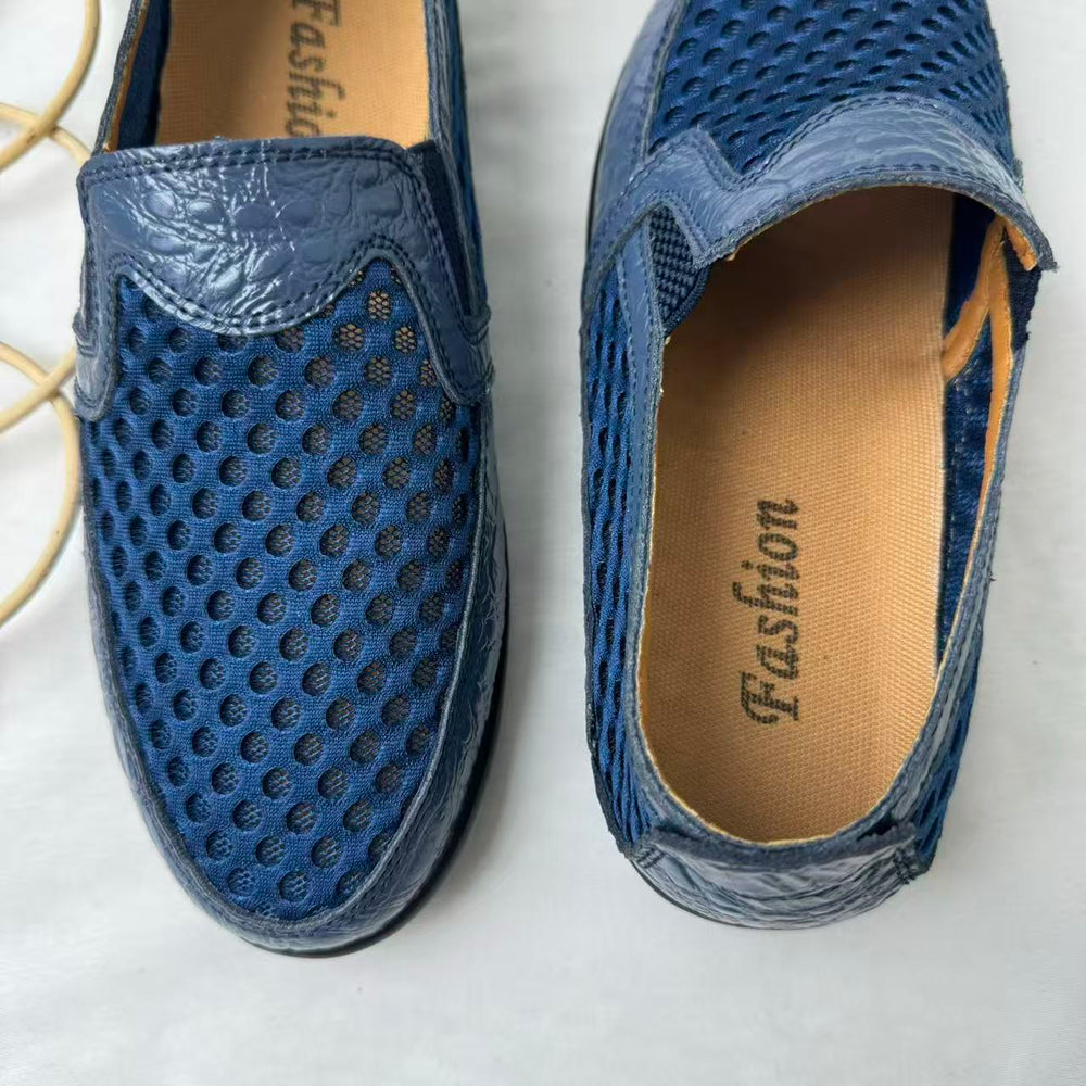 Breathable Mesh Leather Shoes PinTow