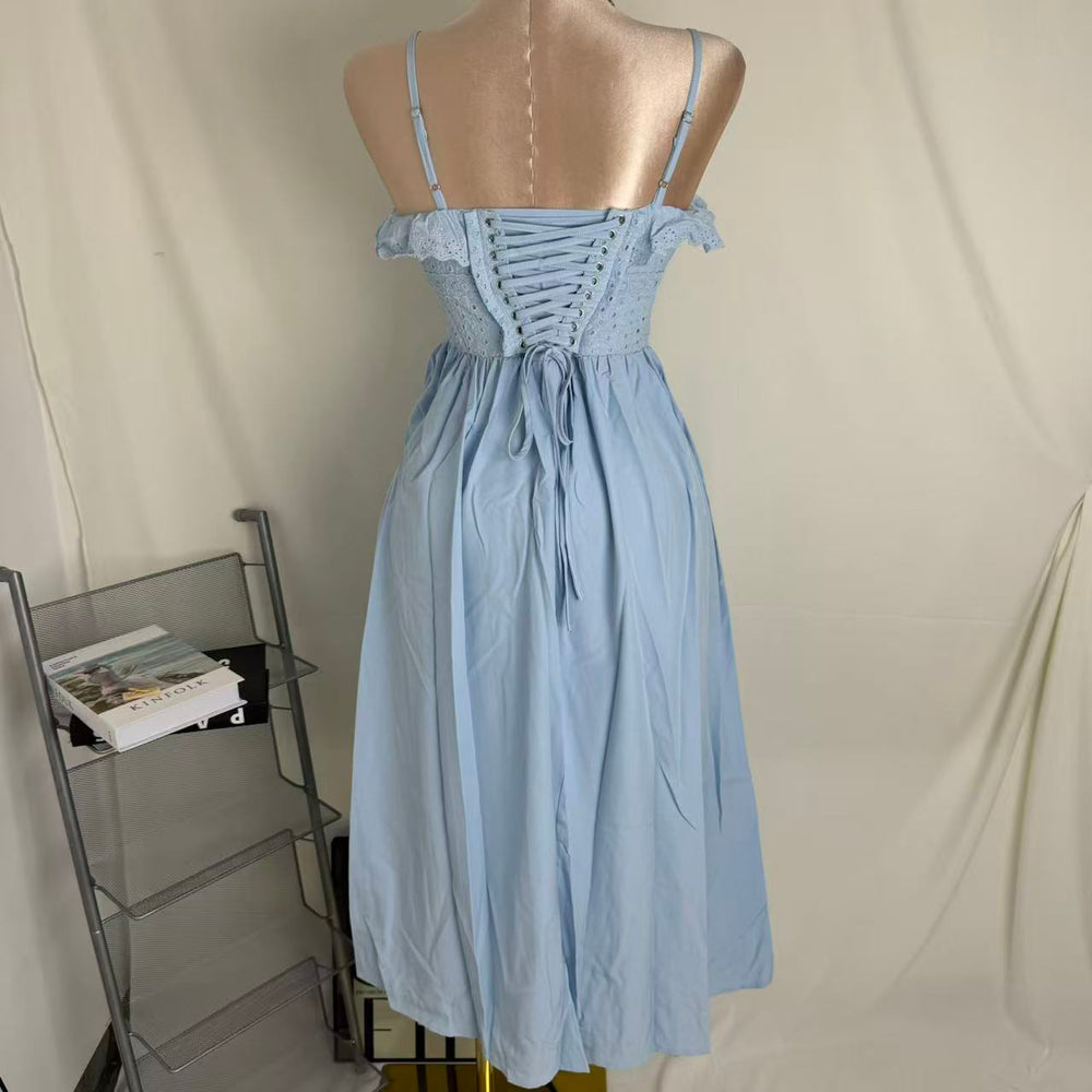 French-Style Belted Slit Dress PinTow