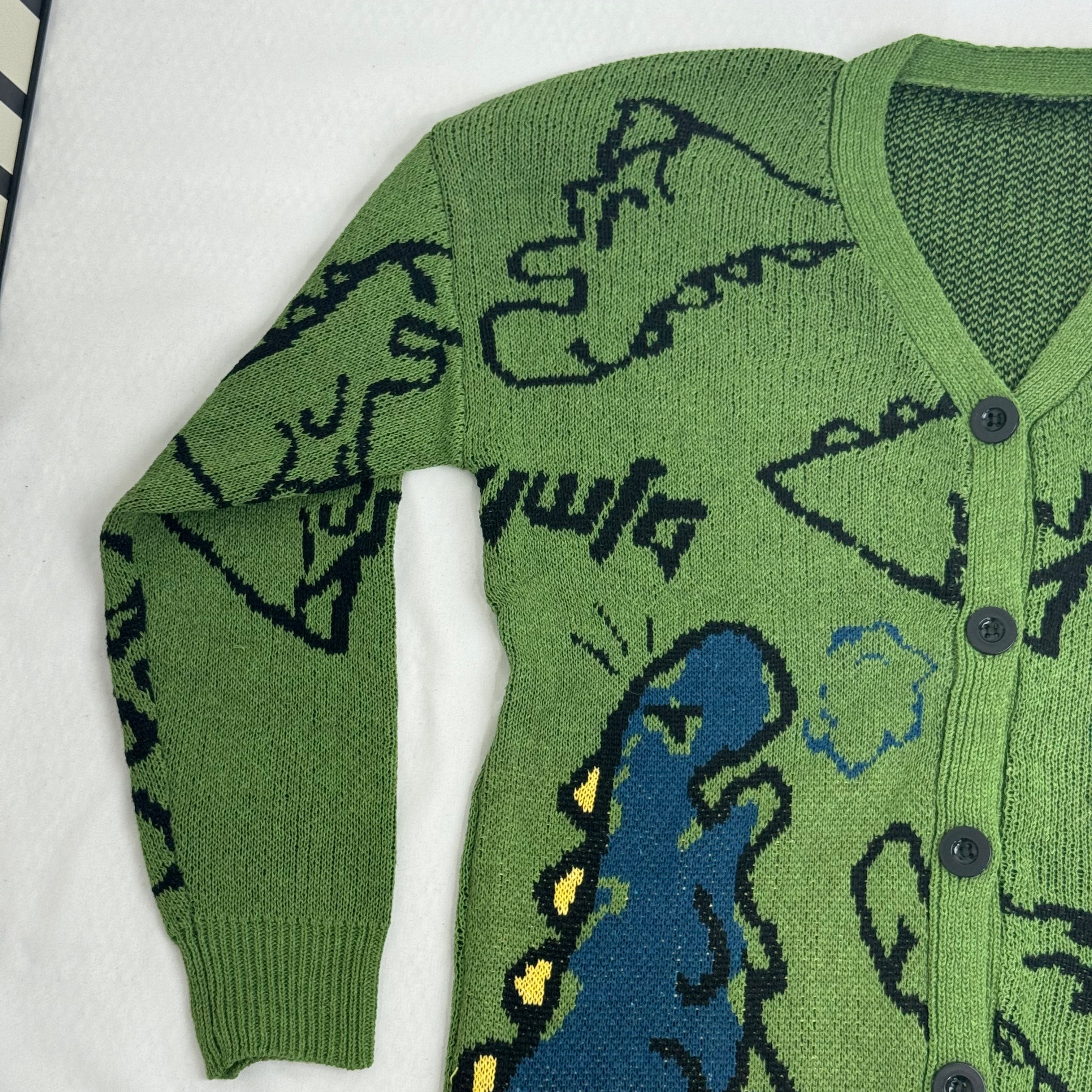 Street Cartoon Cardigan Sweater PinTow