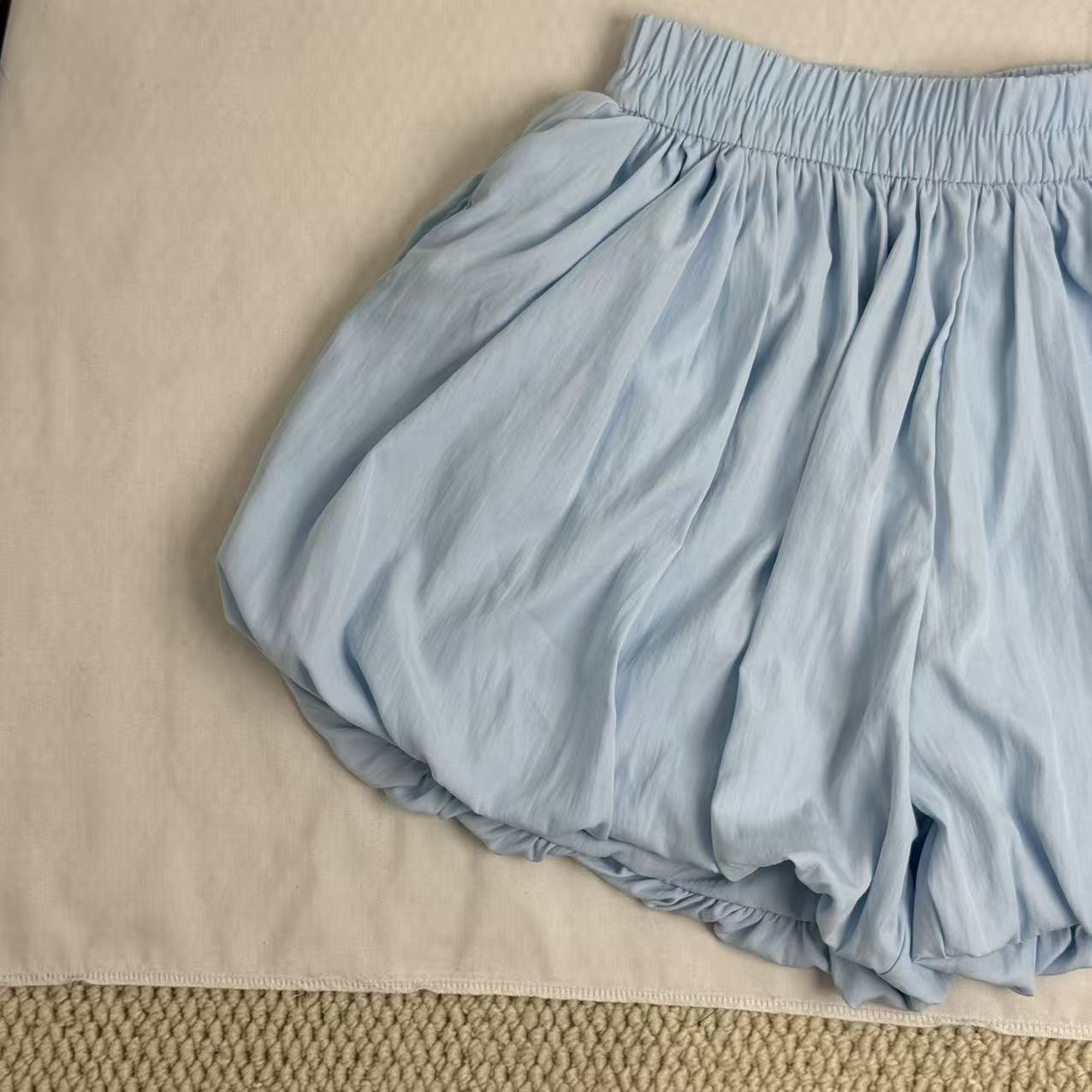 Blue  A-Line Puffy Tulip Skort PinTow
