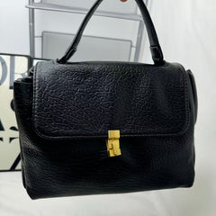 Large Black Leather Tote Bag PinTow