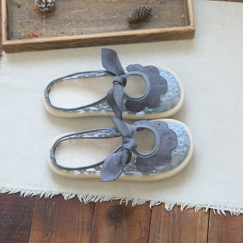 Women Retro Casual Mesh Cotton Linen Slides Newgew Shoes
