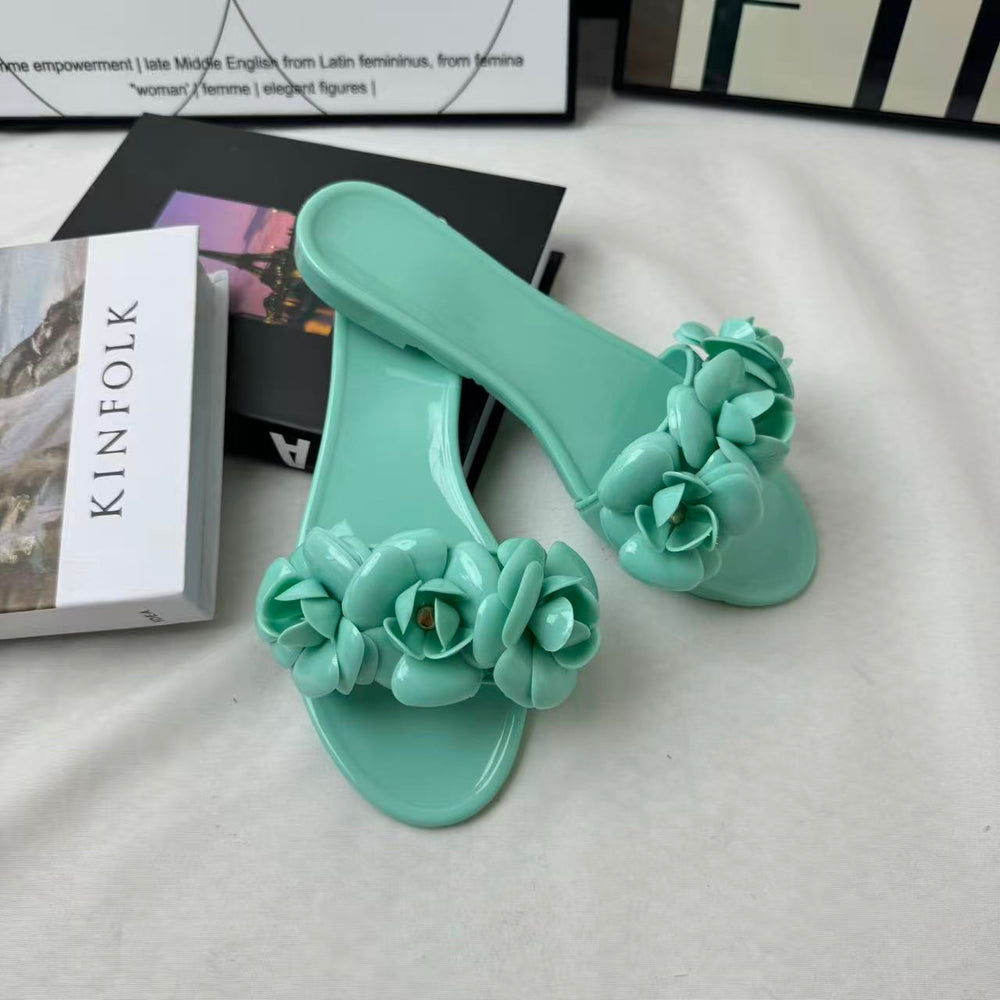 Camellia Flower One-Piece Shoes PinTow