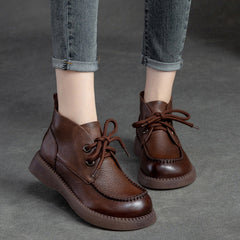 Women Minimalist Soft Leather Casual Ankle Boots Newgew Shoes