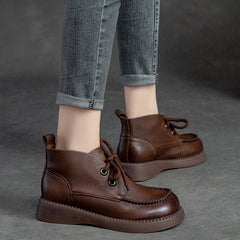 Women Minimalist Soft Leather Casual Ankle Boots Newgew Shoes