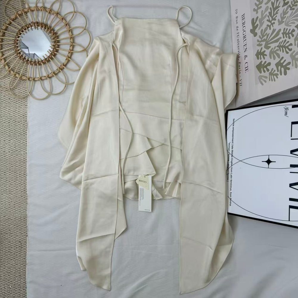 Lace-Covered Shawl-Neck Dress PinTow