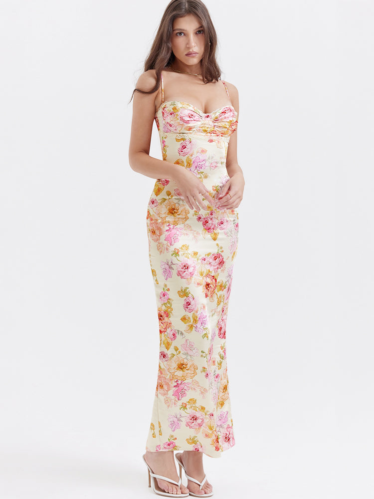 Ivory Floral Maxi Dress Newgew Dresses