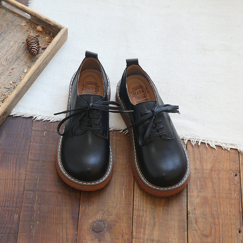 Women Solid Leather Casual Shoes Newgew Shoes