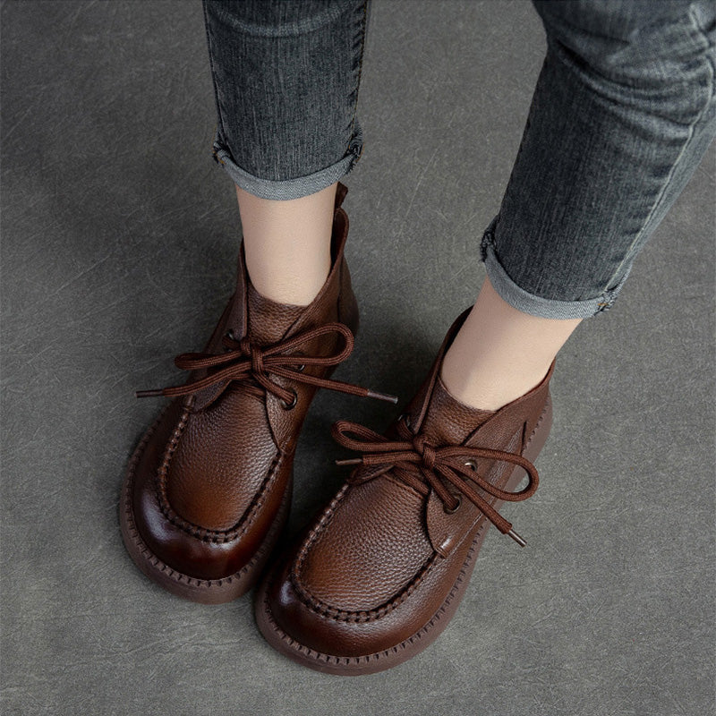 Women Minimalist Soft Leather Casual Ankle Boots Newgew Shoes