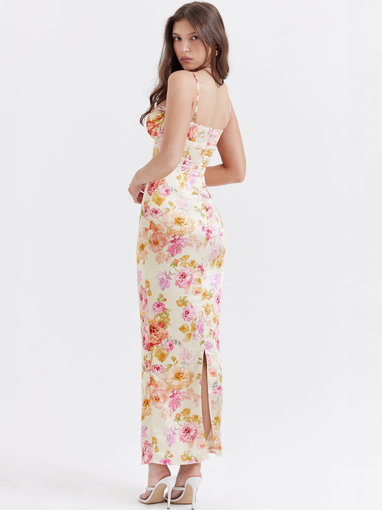Ivory Floral Maxi Dress Newgew Dresses