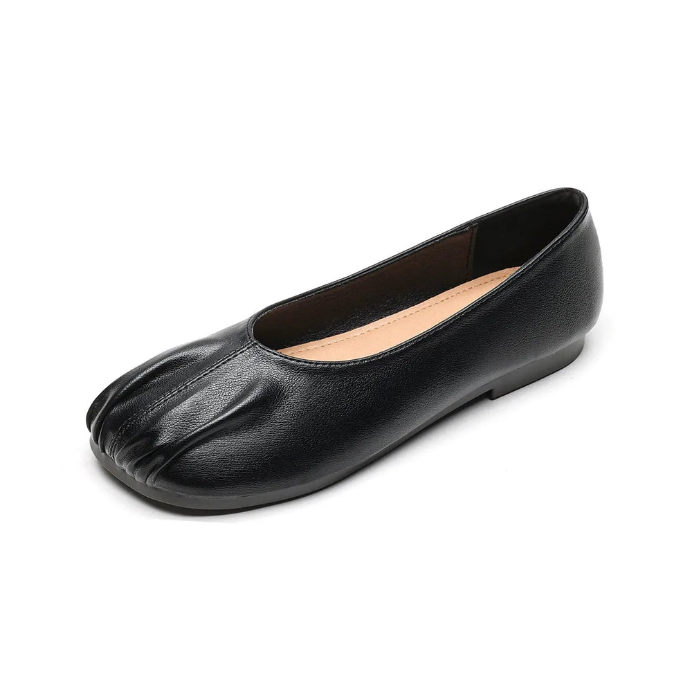 Round Toed Pleated One-Foot Shoes Newgew