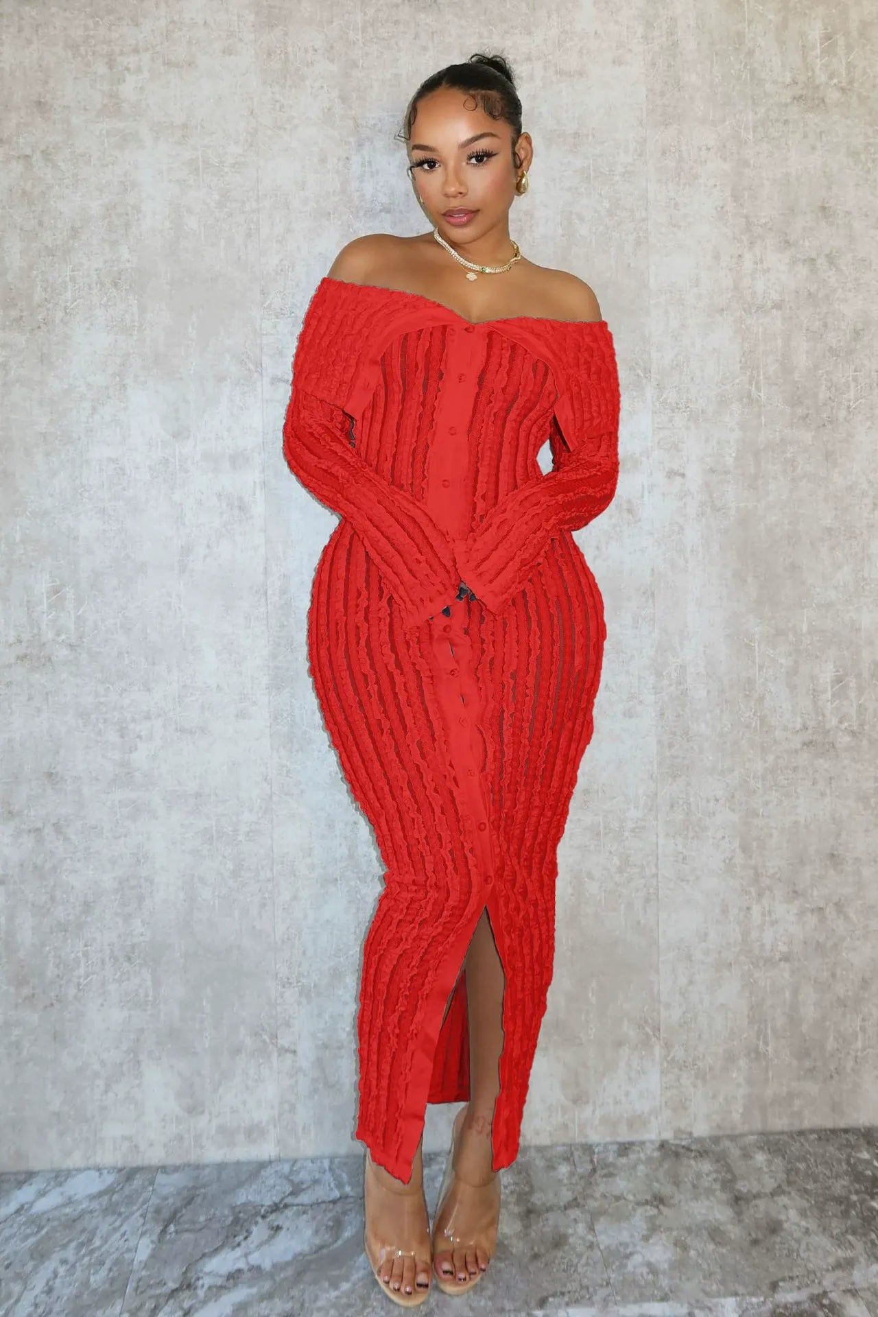 One Collar Wave Dress Newgew