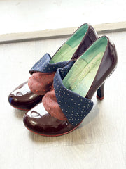 Retro Polka Dot Flip-Flops With High Heels Newgew