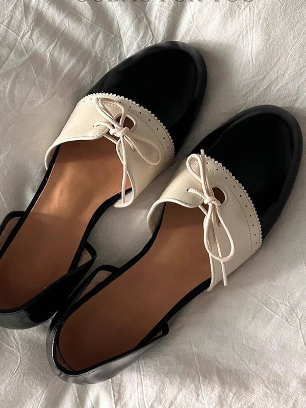 Strappy Flat Leather Shoes